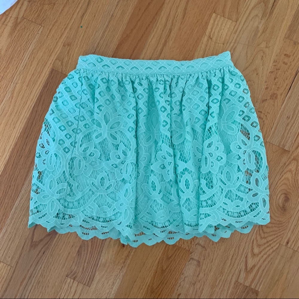 Turquoise Lace Skirt